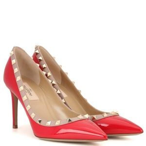 Valentino Rockstud Heels Red